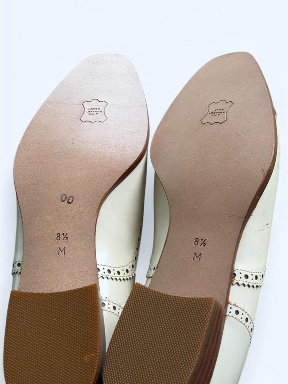 Vintage Italian Bally Paula White Leather Kiltie Brogue Loafers Women’s 8.5 - Picture 7 of 7